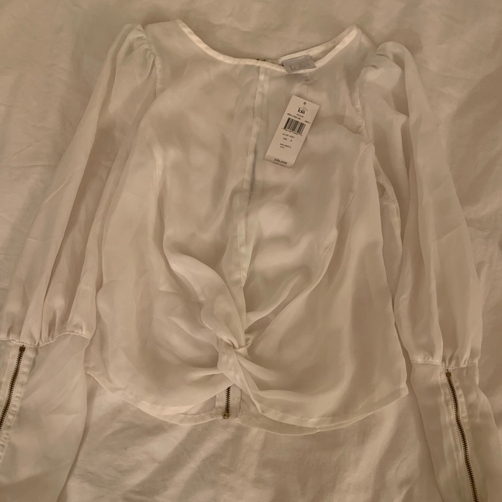White sheer blouse